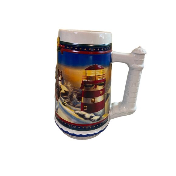 2002 Budweiser Holiday Stein Guiding the Way Home w/ COA & Box CS529 - Picture 4 of 7